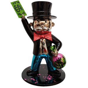 Fiberglass Monopoly Alec Statue Holding Dollars Sculpture for sale