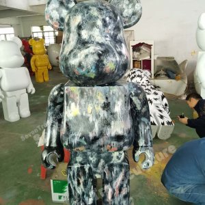 Pop Art Fiberglass Painting Bearbrick Sculpture For Sale
