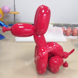 Fiberglass Pooping balloon dogs sculpture (4)