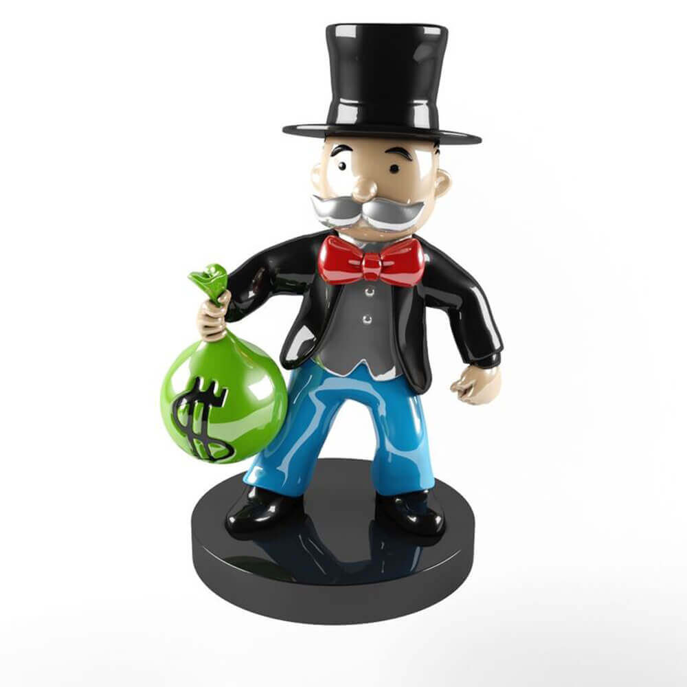 Alec Monopoly Monopoly Man W/ Bag Of Money, Reprod.