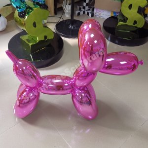 pink balloon dog sculpture