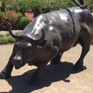 bronze bull sculpture