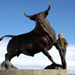Fighting Bull Bronze Sculpture