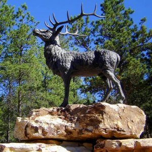 life size bronze deer sculpture
