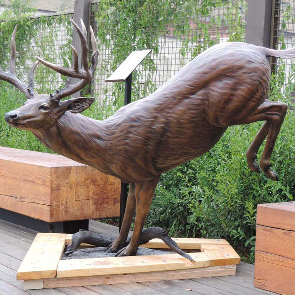 bronze whitetail deer sculpture for sale