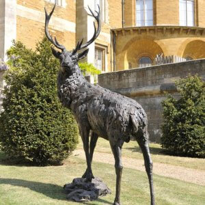 life size bronze deer sculpture