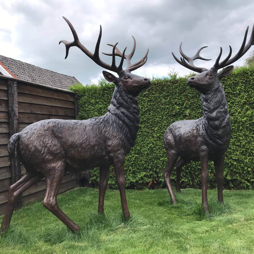 life size bronze deer sculpture