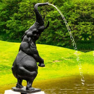 Bronze Elephant Water Fountain Sculpture For Sale