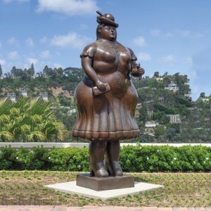 Bronze Botero Dressed Woman Sculpture For Sale
