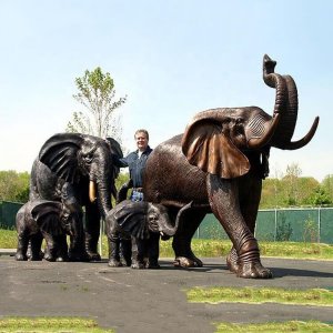 Antique Bronze Elephant Statue For Sale