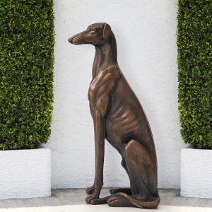 Garden Bronze Greyhound Statue For Sale