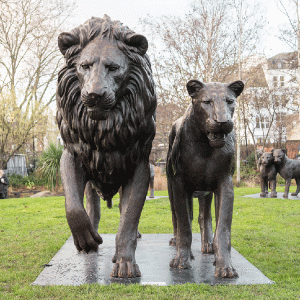 Large Bronze Lion Statue For Sale
