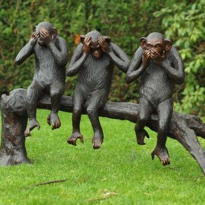 Life Size Three Monkeys Bronze Statues For Sale