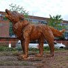 Bronze Wolf Sculpture For Sale - Image 3