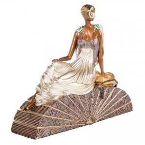 Erte Bronze Woman Figure Sculptures For Sale