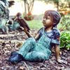 Life Size Children Playing Bronze Sculptures For Sale - Image 3