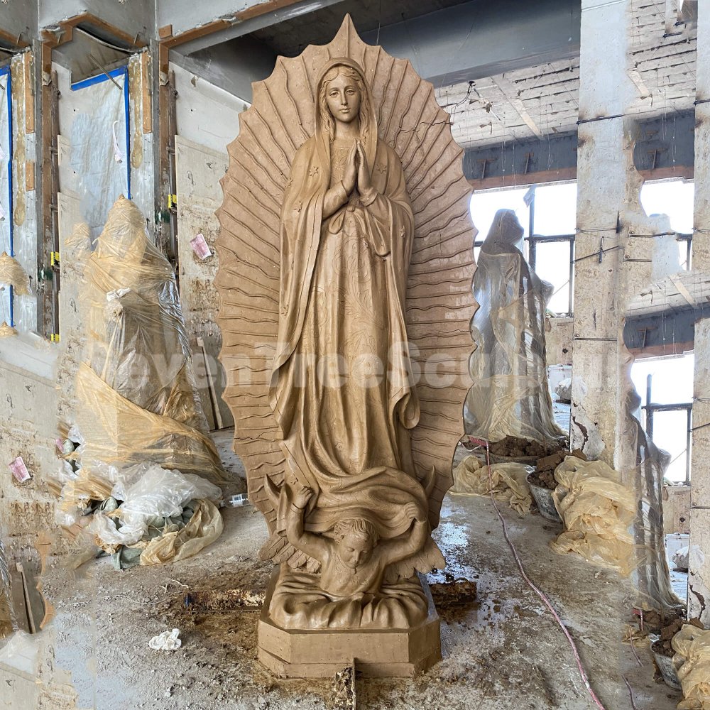 Bronze Virgin Mary Sculpture For Sale - Image 2