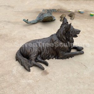 Hot Sale Life Size Bronze Dog Sculpture For Yard