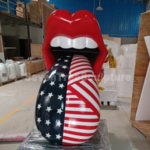 Wholesale Creative Fiberglass Lip Tongue Sculpture