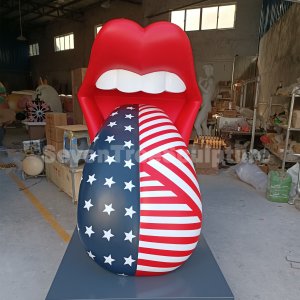Factory Price Fiberglass Lip Tongue Statue For Sale