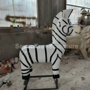 Factory Price Zebra Fiberglass Bench Sculpture