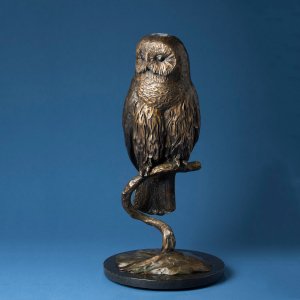 Bronze Barred Owl Statue For Sale