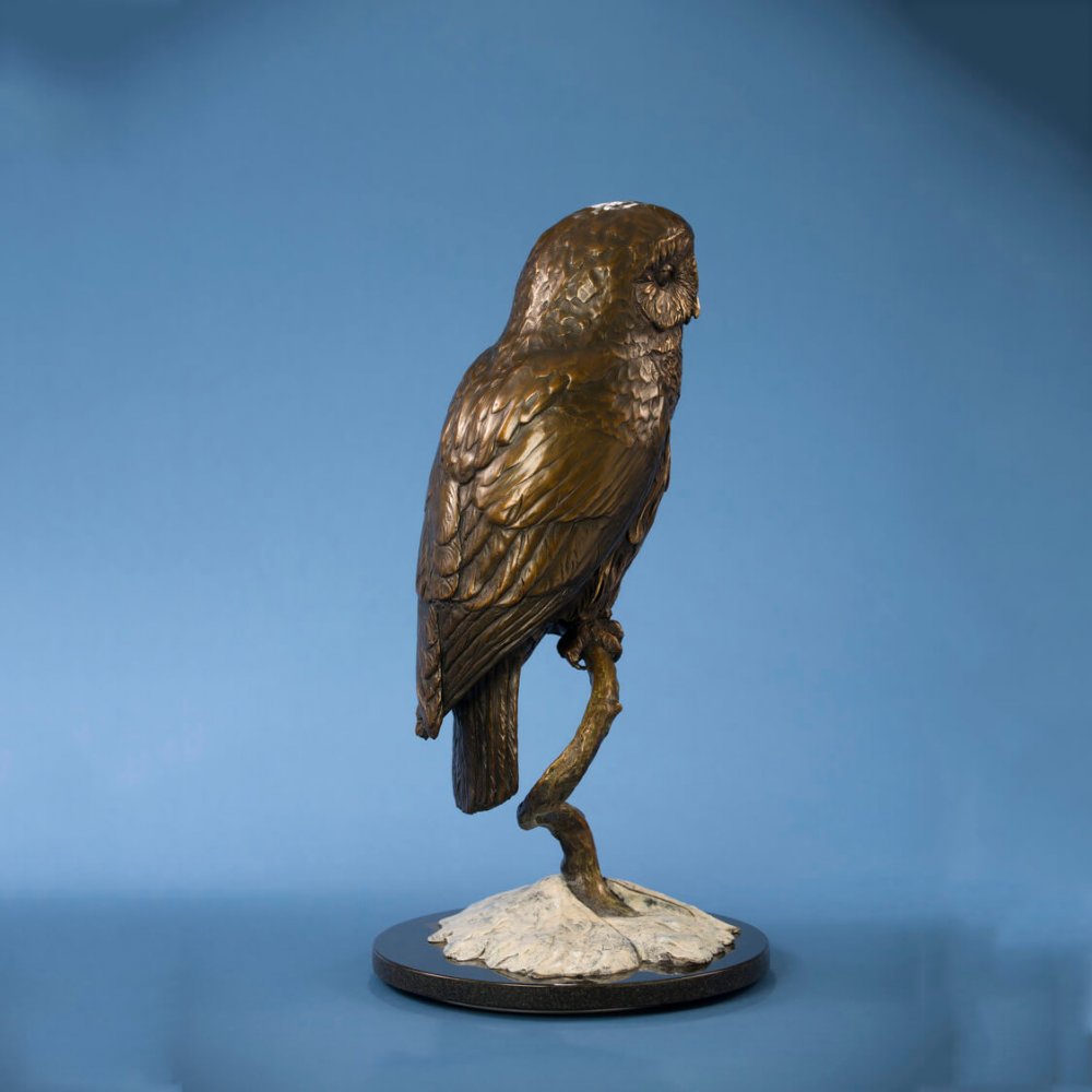 Bronze Barred Owl Statue For Sale - Image 3