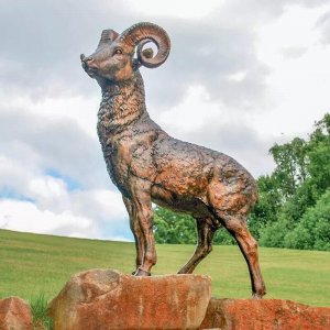 Outdoor Bronze Big Horn Sheep Sculpture For Sale