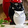 Resin Black Owl Statue For Sale - Image 3
