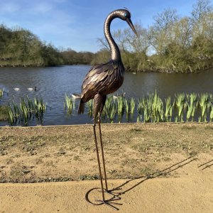 Brass Heron Sculpture For Sale