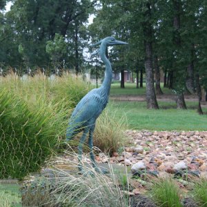 Bronze Crane Garden Sculpture For Sale