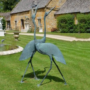 Bronze Cranes Garden Statues For Sale