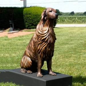 Large Bronze Dog Sculpture For Sale