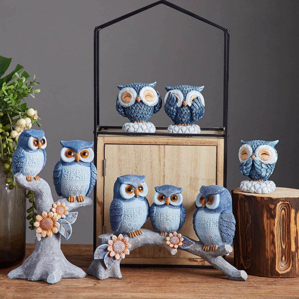 Resin Christmas Owl Statue For Sale
