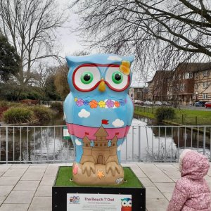 Fiberglass Colorful Owl Statue For Sale