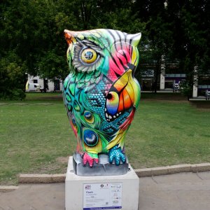 Fiberglass Large Owl Garden Statue For Sale