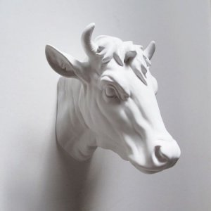 Fiberglass Cow Head Statue For Sale