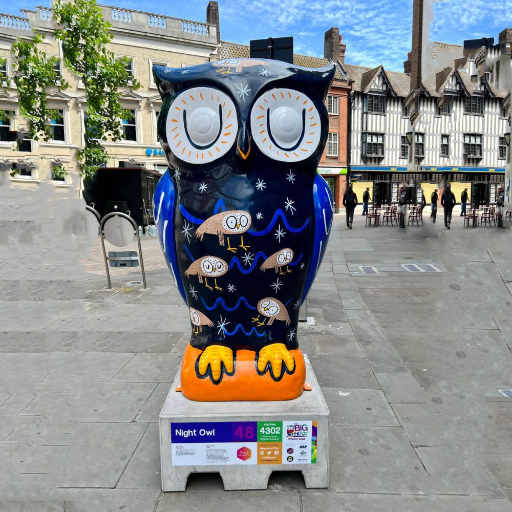 Fiberglass Cute Owl Sculpture For Sale