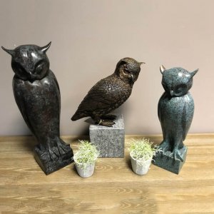 Bronze Eagle Owl Statue For Sale