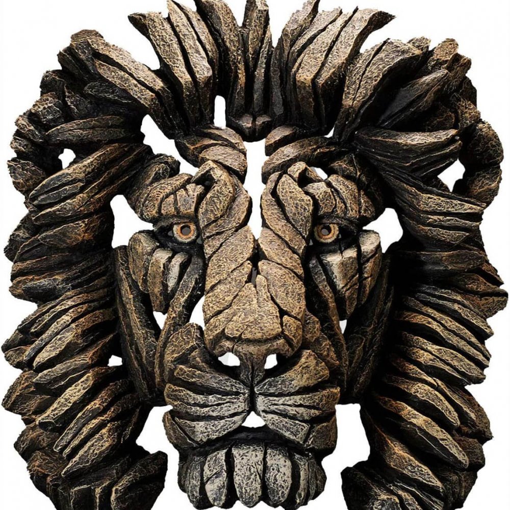 Resin Edge Sculpture Lion Head For Sale - Image 4