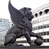 Outdoor Bronze Winged Lion Statue For Sale - Image 2