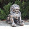 Outdoor Bronze Foo Fu Dog Statue For Sale - Image 2