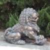 Outdoor Bronze Foo Fu Dog Statue For Sale - Image 4