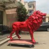 Fiberglass Geometry Lion Sculpture For Sale - Image 2