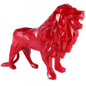 Fiberglass Geometry Lion Sculpture For Sale