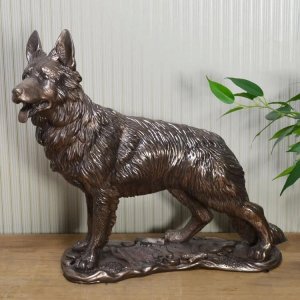 German Shepherd Bronze Sculpture For Sale