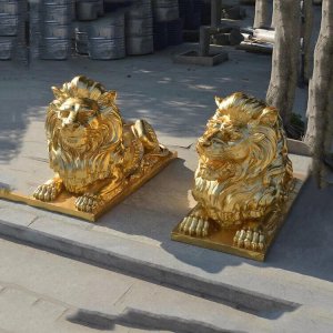 Factory Wholesale Brass Gold Lion Statue
