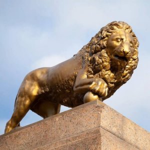 Factory Customization Brass Gold Lion Statue For Sale