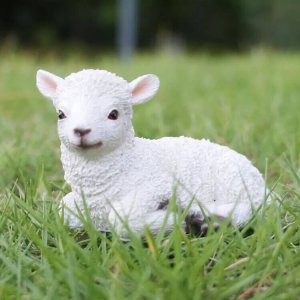 Outdoor Fiberglass Lamb Garden Ornament Statue