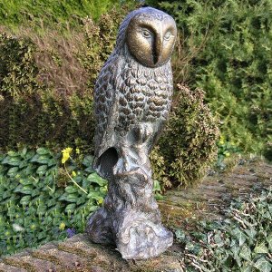 Bronze Large Garden Owl Statue For Sale